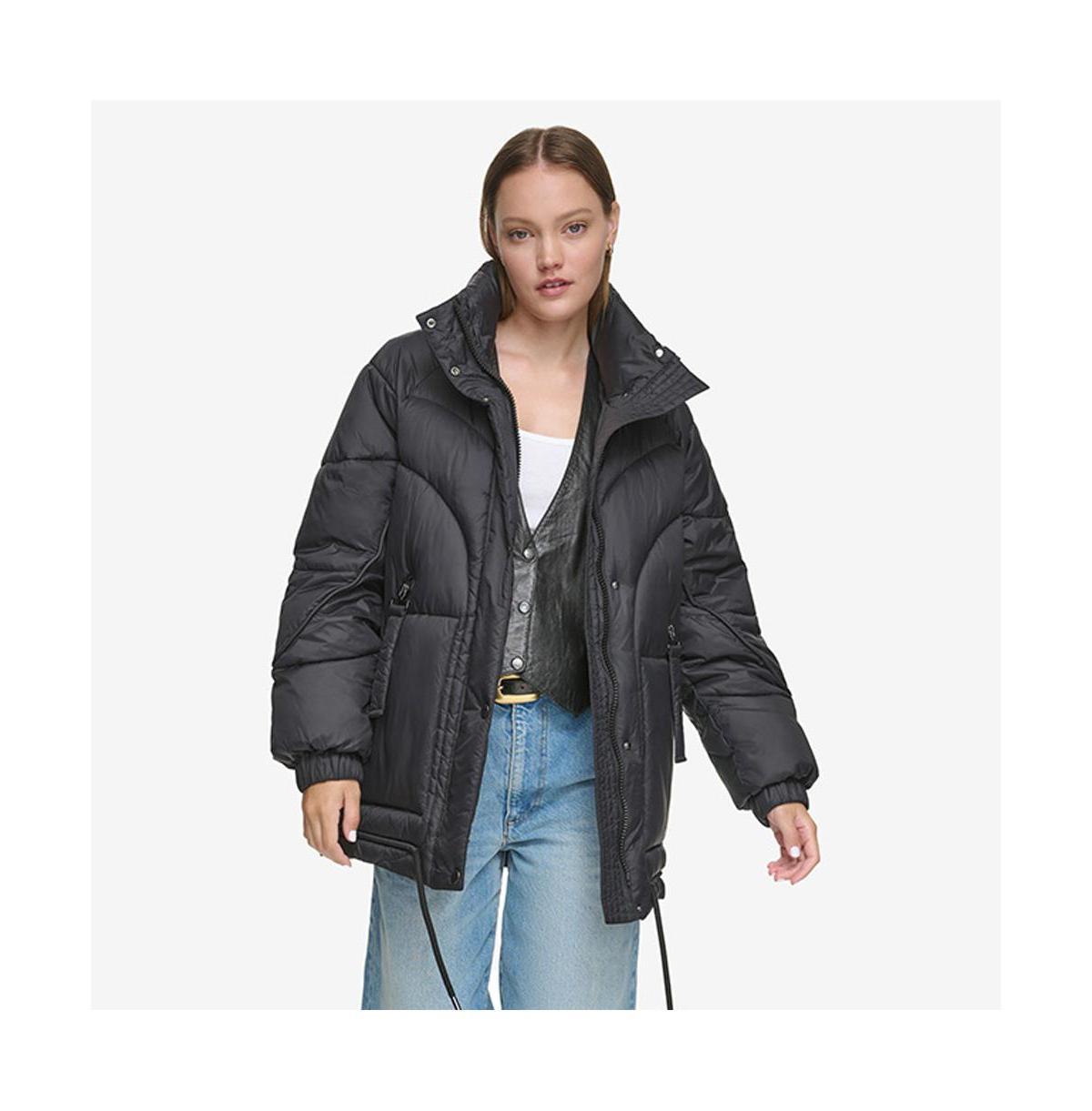 Andrew Marc Womens Strela soft, airy cire coated shell s puffer jacket product image