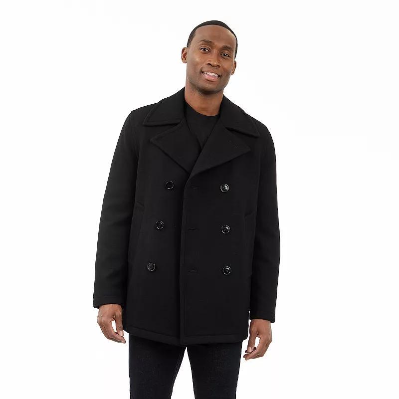 Mens London Fog Classic Wool Blend Peacoat Black Product Image