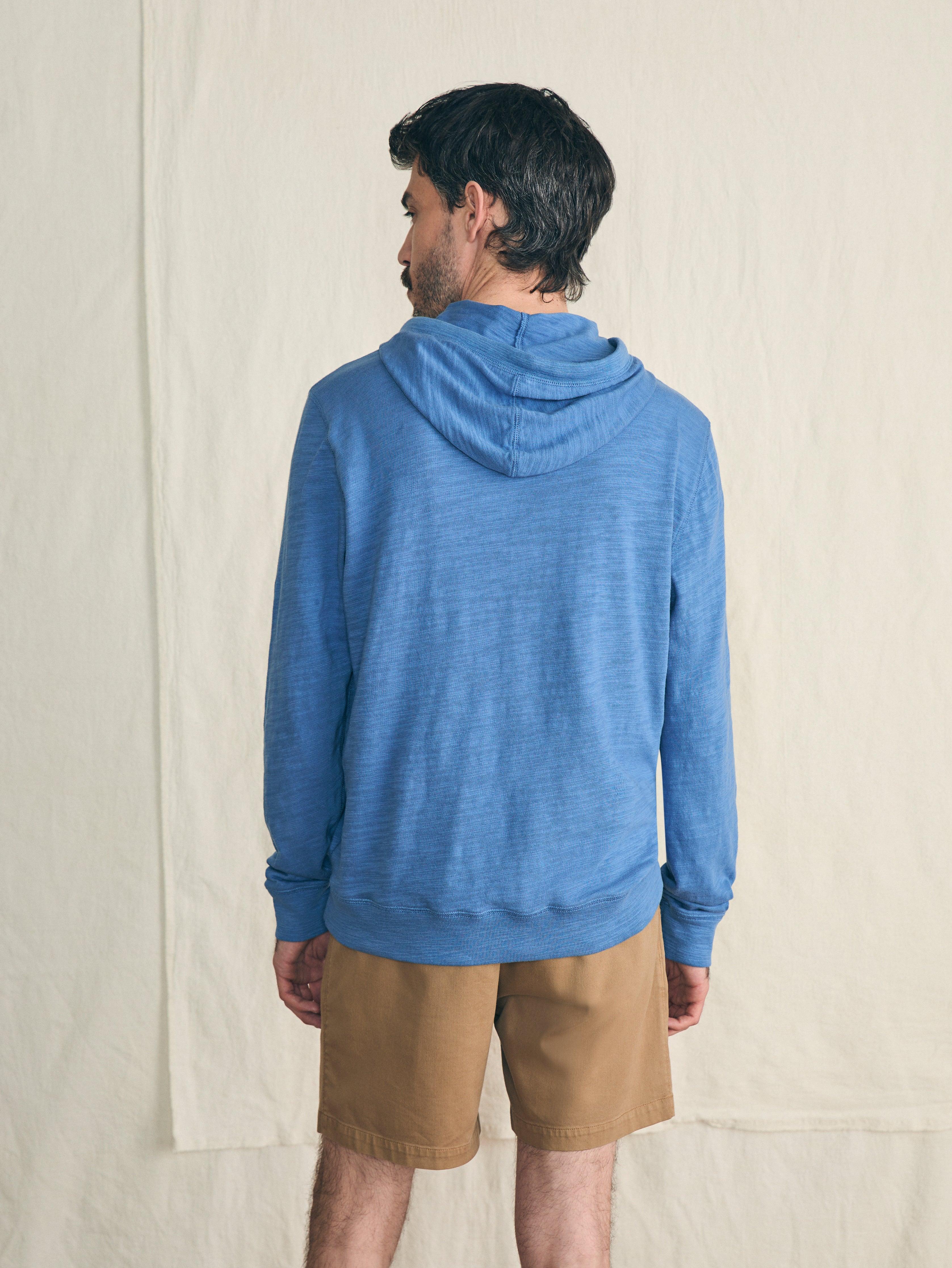 Sunwashed Slub Hoodie - Blue Horizon Surf Stripe Male Product Image