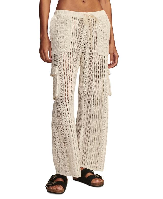 Women's Cotton Crochet Cargo Pants Product Image