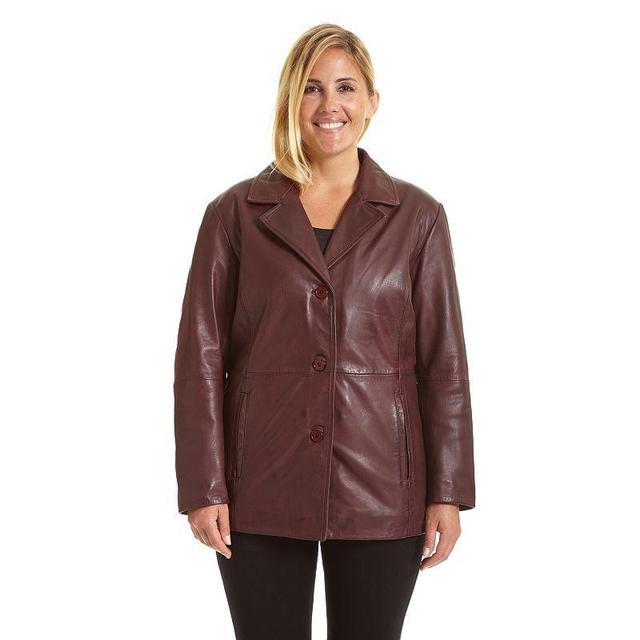 Plus Size Excelled Leather Jacket, Womens Red Product Image