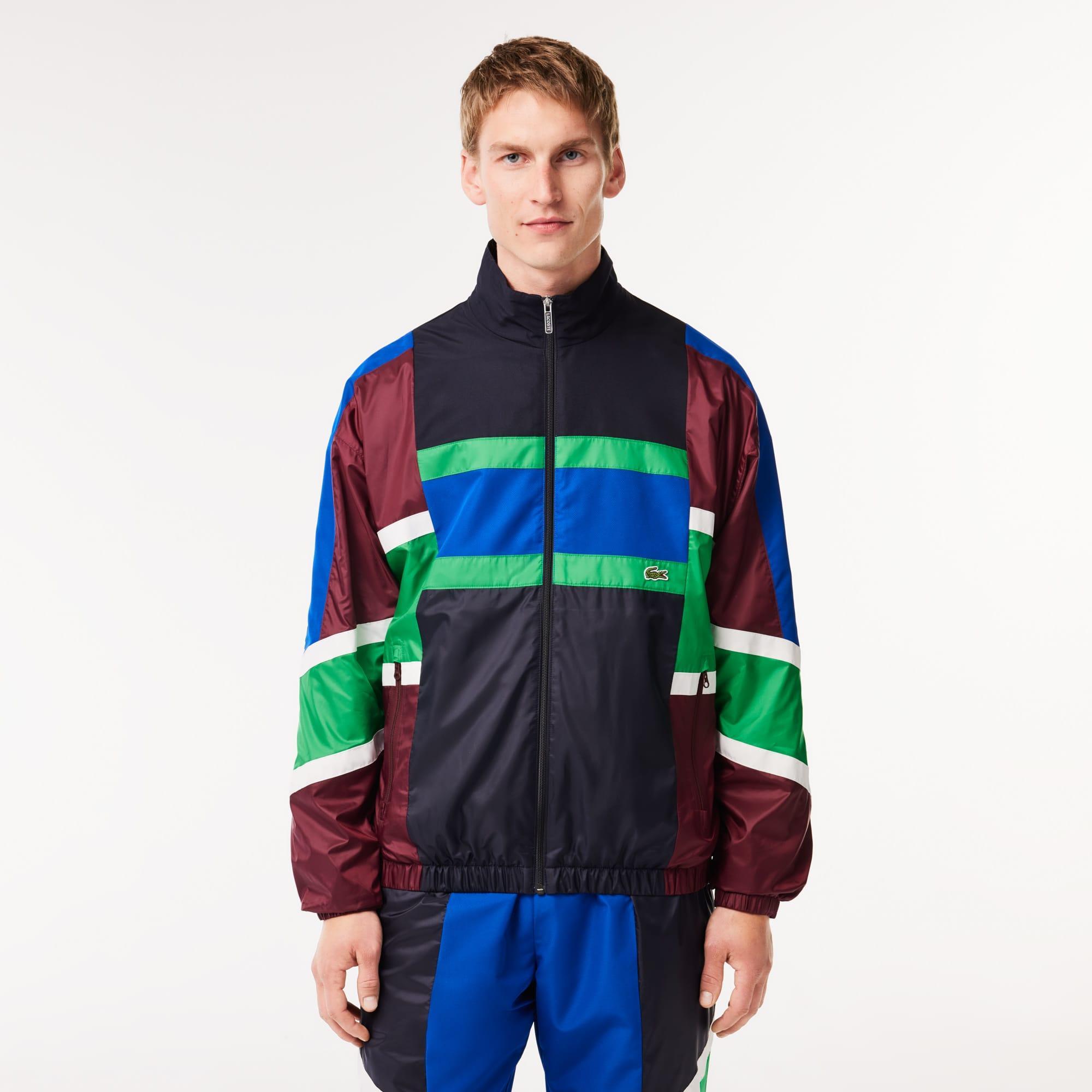 Mixed Material Colourblock Sportsuit Jacket Product Image