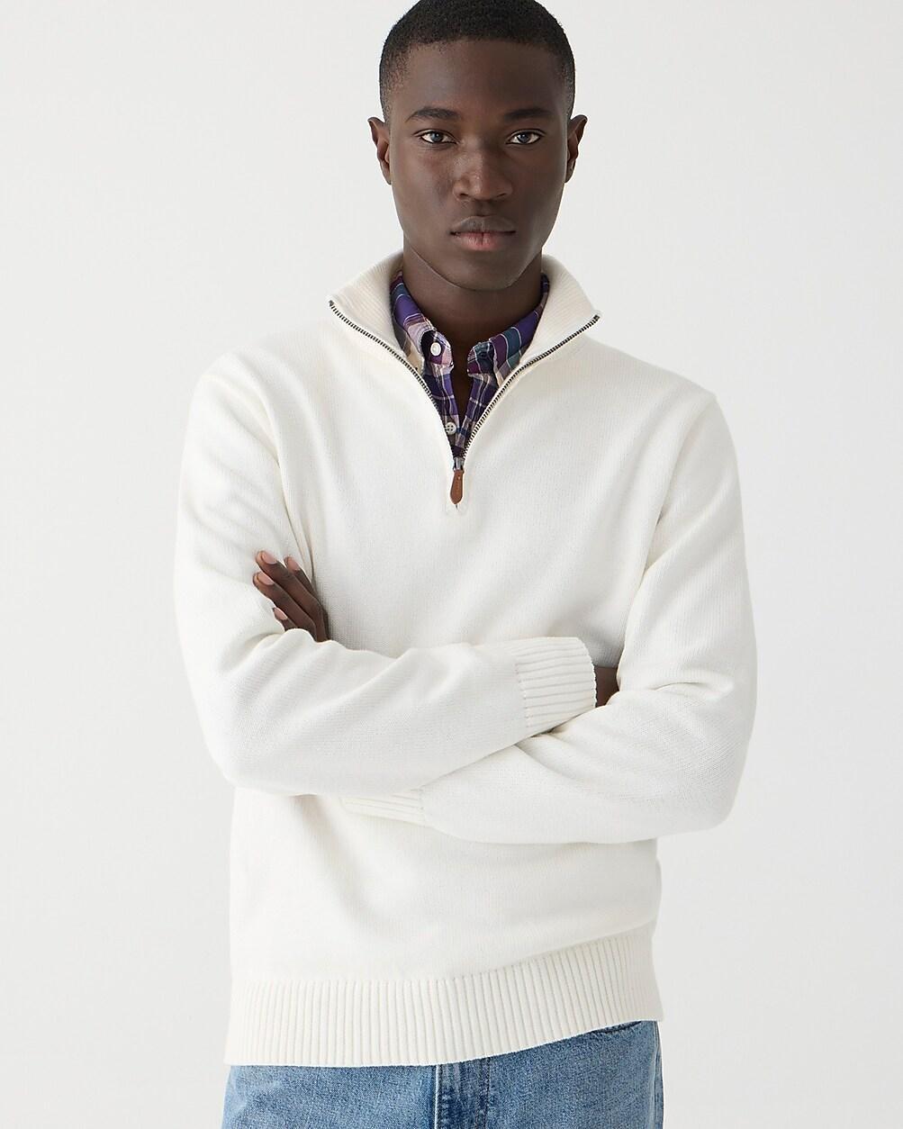 Heritage cotton half-zip sweater Product Image