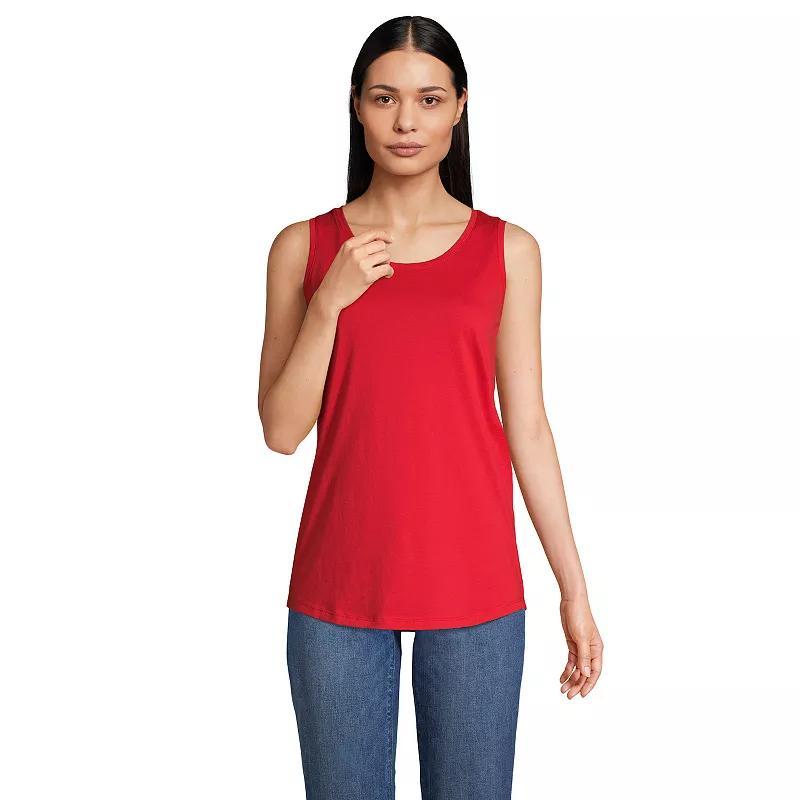 Petite Lands End Supima Cotton Scoopneck Tunic Tank Top, Womens Product Image