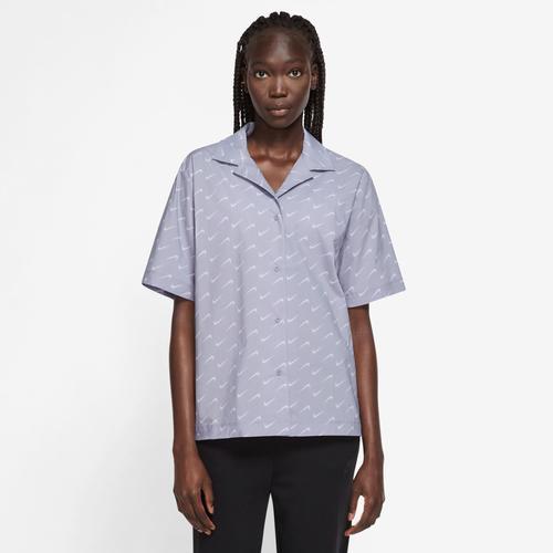 Nike Womens Nike NSW Everyday MOD Woven Short Sleeve Top - Womens Indigo Haze Product Image