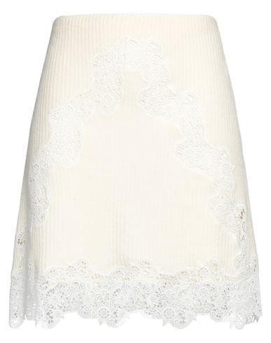 CHLOÉ Woman Mini Skirt Cream Size 6 Virgin Wool, Cotton, Polyester In White Product Image