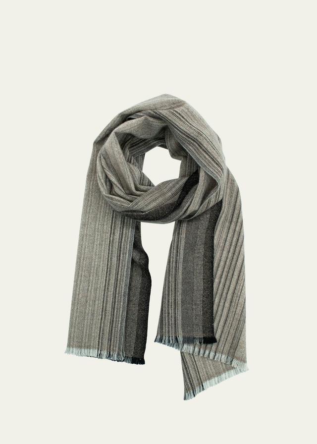 Mens Cashmere Pashmina Stripe Scarf Product Image