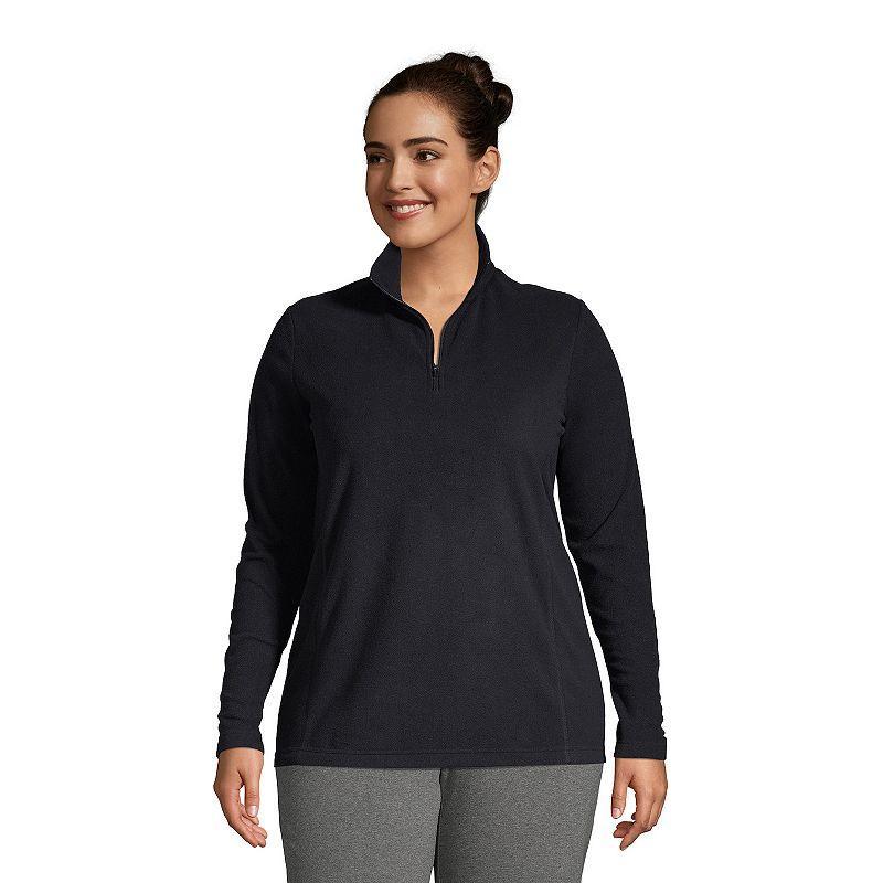 Plus Size Lands End 1/4-Zip Fleece Pullover, Womens Pink Pink Product Image