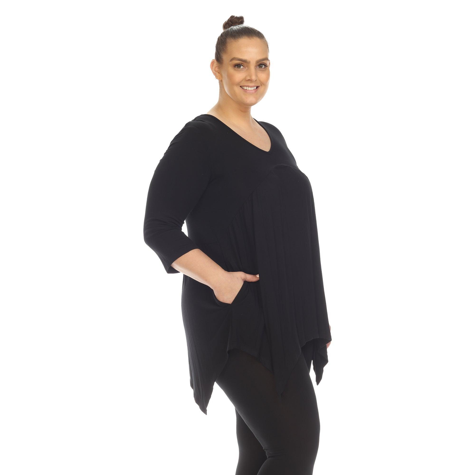 Empire Waist V-Neck Tunic Top - Plus Product Image