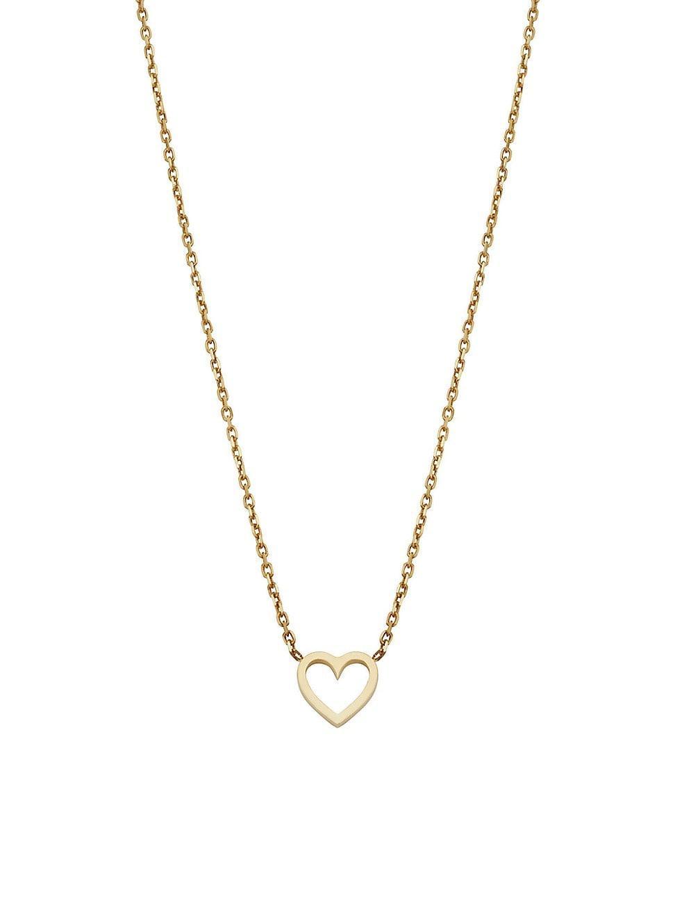 Womens 14K Yellow Gold Open Your Heart Pendant Necklace Product Image