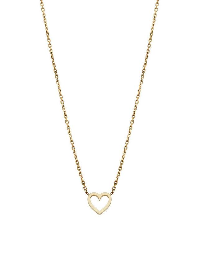 Womens 14K Yellow Gold Open Your Heart Pendant Necklace Product Image