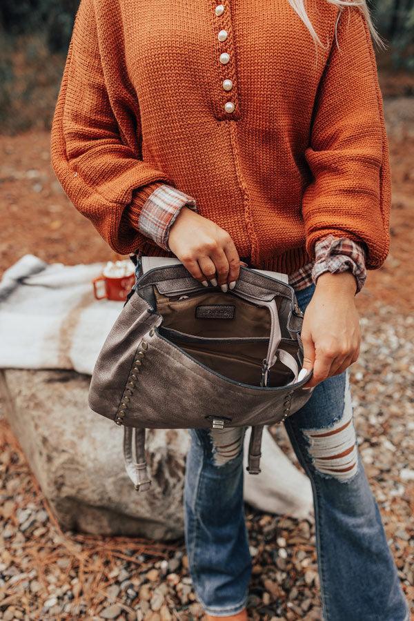 The Nabana Faux Leather Backpack In Grey Product Image