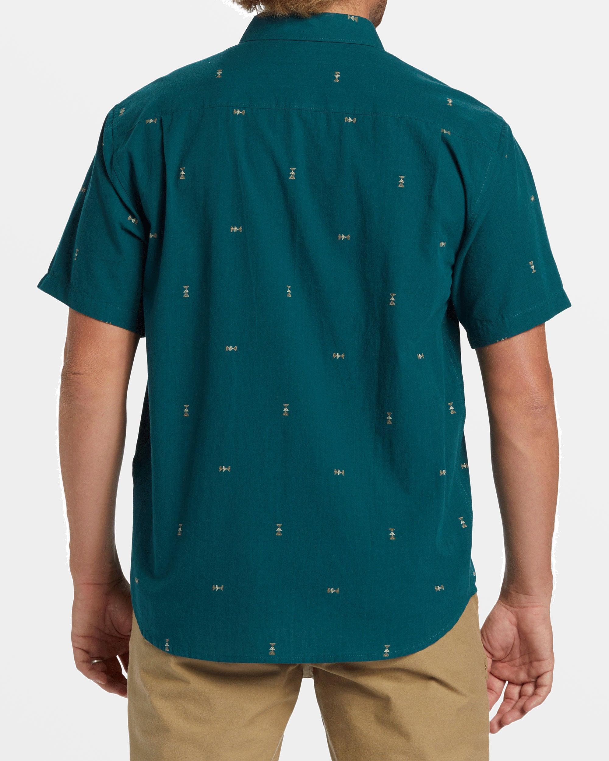 All Day Jacquard Short Sleeve Shirt - Real Teal Male Product Image