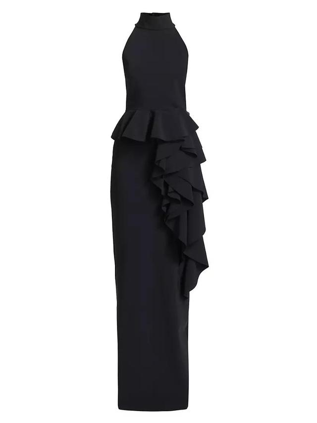 Womens Ah Ruffled High-Neck Gown Product Image