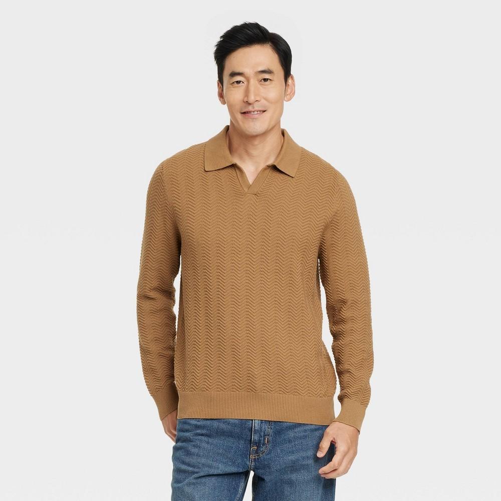 Mens Johnny Collared Polo Sweater - Goodfellow & Co Dapper Brown XXL Product Image