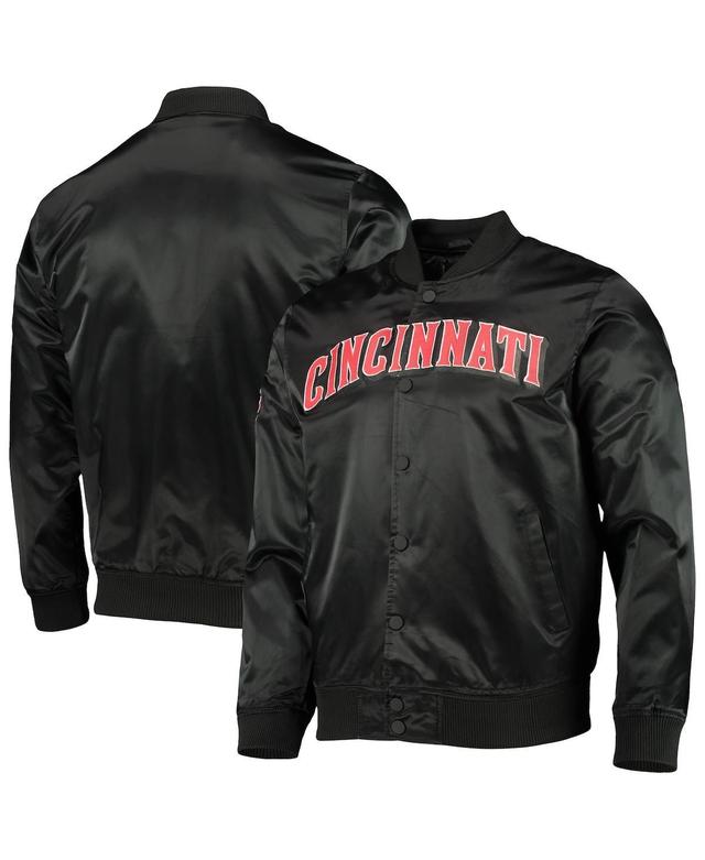 Mens Pro Standard Black Cincinnati Reds Wordmark Satin Full-Snap Jacket Product Image