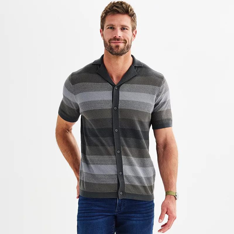 Mens Apt. 9 Striped Sweater Polo Blue Product Image