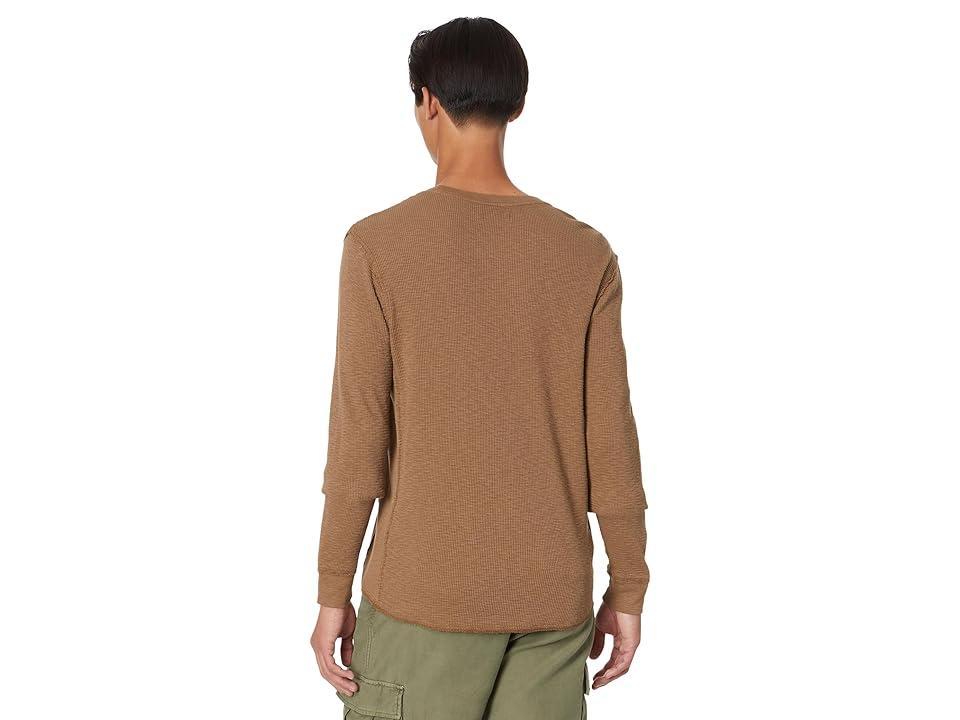 Lucky Brand Garment Dye Thermal Crew Top (Coffee Liqueur) Men's T Shirt Product Image