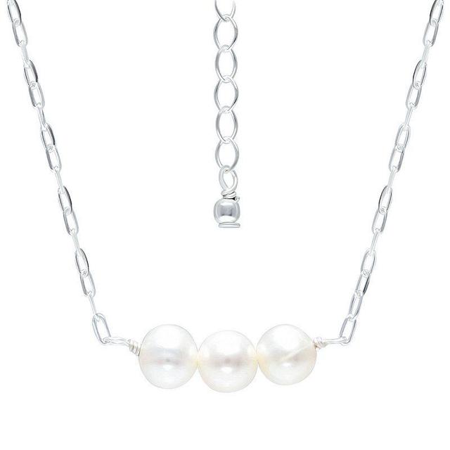 Aleure Precioso Sterling Silver Freshwater Cultured Pearl Chain Necklace, Womens Product Image