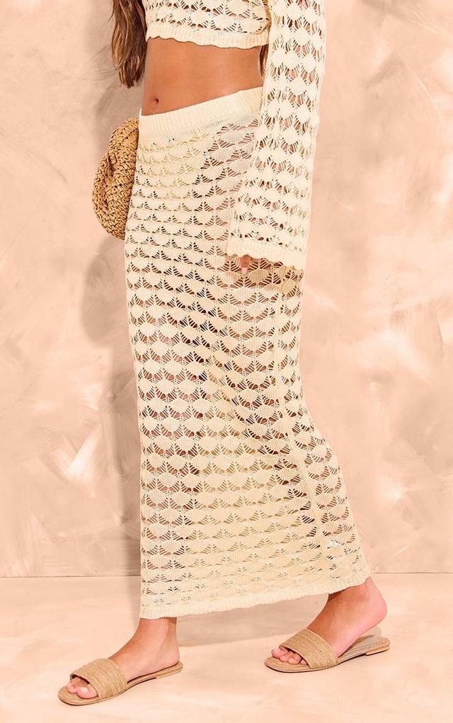 Stone Shell Knit Low Rise Maxi Skirt Product Image