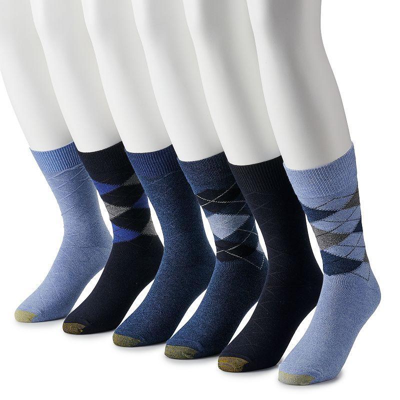 Mens GOLDTOE 6-pack Cambell Argyle Crew Socks Product Image