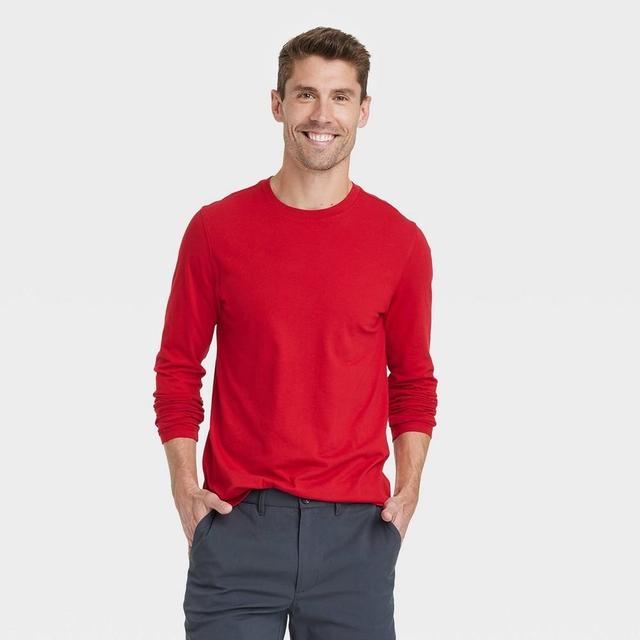 Mens Every Wear Crewneck Long Sleeve T-Shirt - Goodfellow & Co Red M Product Image