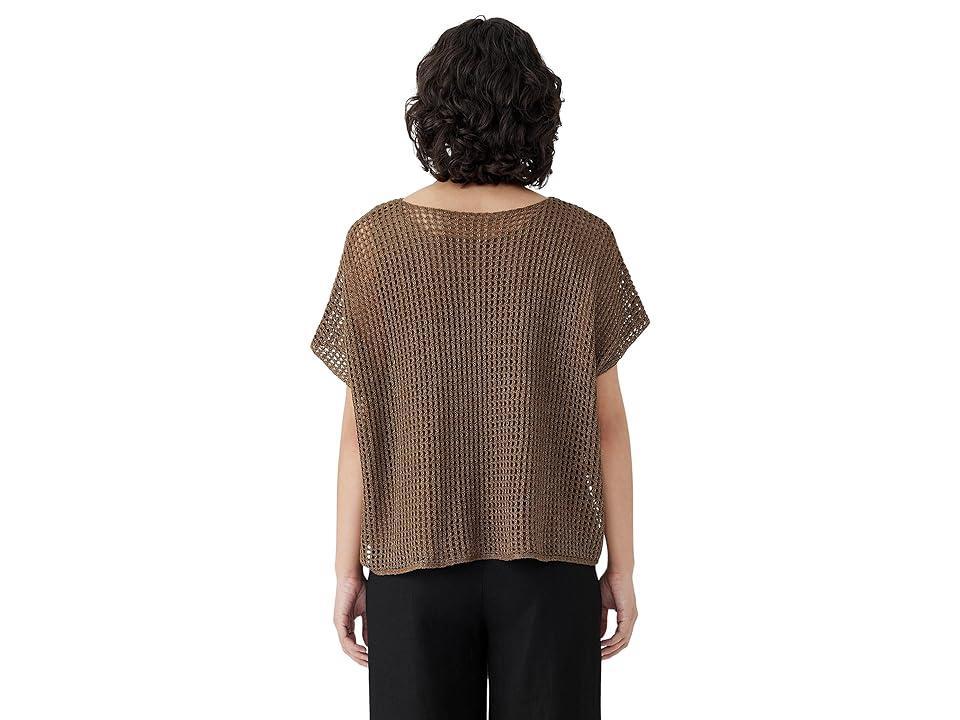 Eileen Fisher Bateau Neck Cap Sleeve Sweater Women's Clothing Product Image