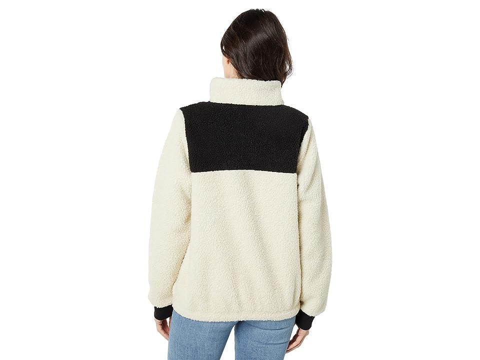 Salty Crew Leader Sherpa Pullover (Black/Bone) Women's Clothing Product Image