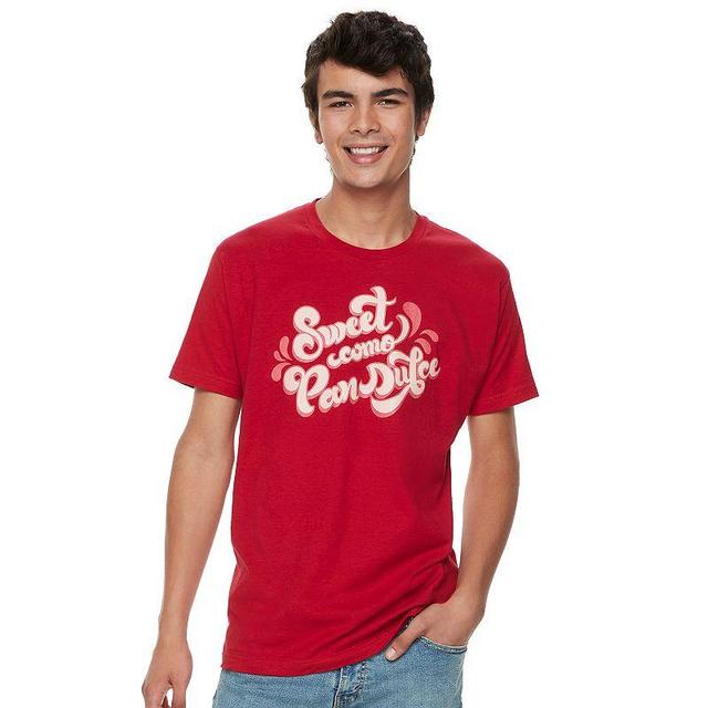 Mens Gonzales Sweet Como Pan Dulce Faded Text Tee Red Product Image