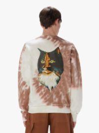 TIE -DYE SWEATSHIRT WITH CAT PRINT in brown | JW Anderson US  Product Image