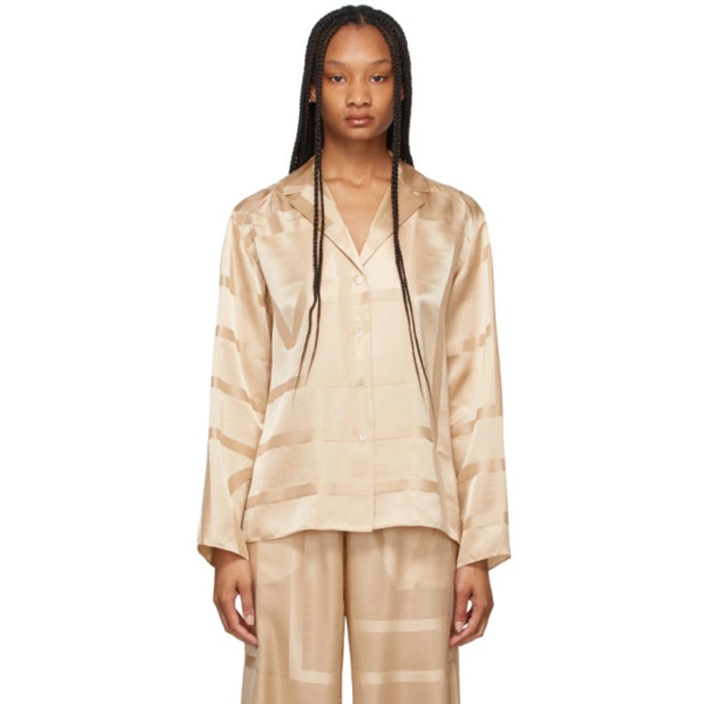 TOTÊME Toteme Off-white Sanville Monogram Shirt In Neutral Product Image