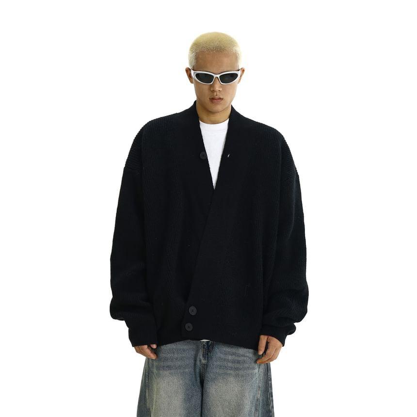 V-Neck Plain Wrap Cardigan Product Image