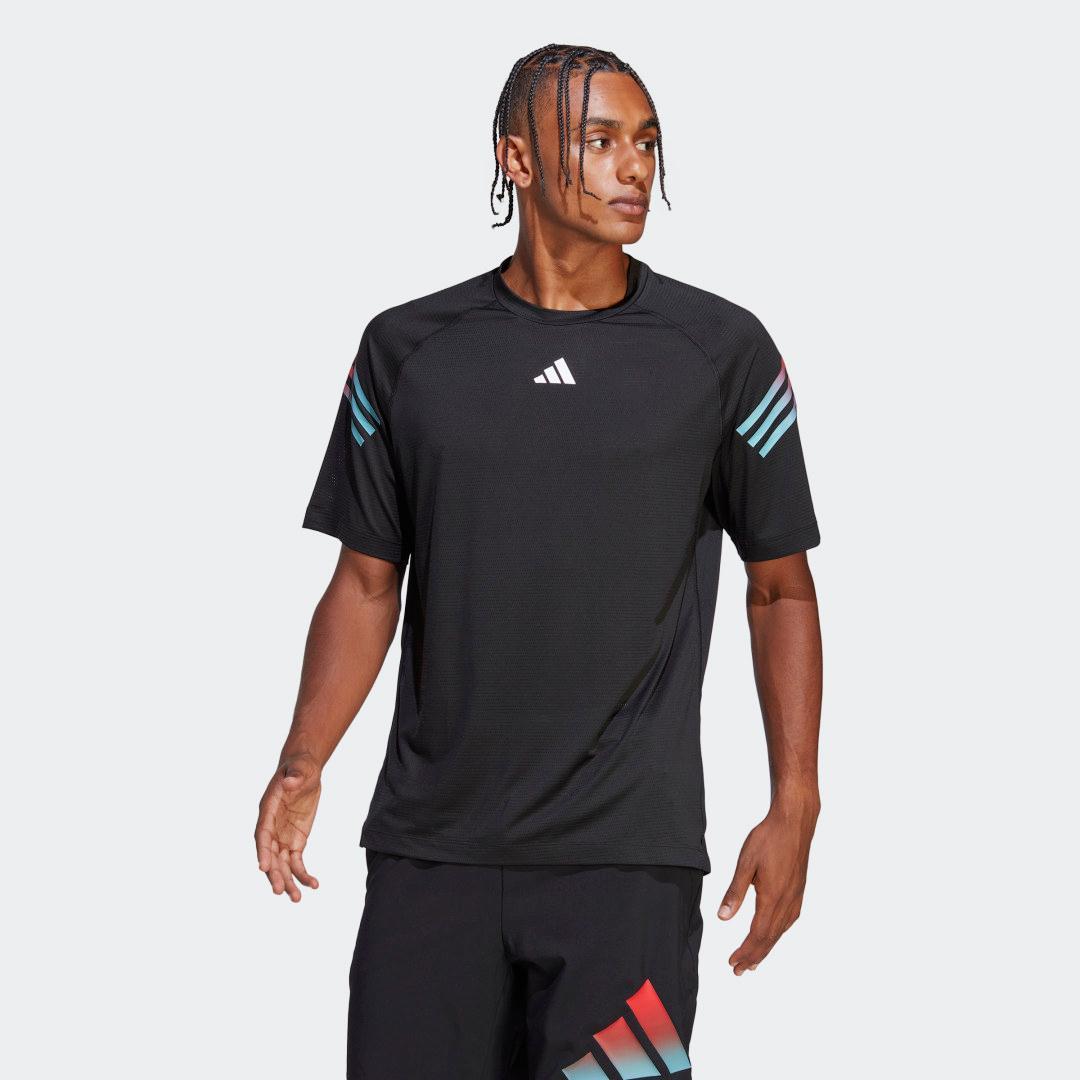 adidas Train Icons 3-Stripes Training Tee Black S Mens Product Image