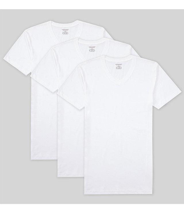 Roundtree & Yorke Short Sleeve V-Neck Undershirts 3-Pack Product Image