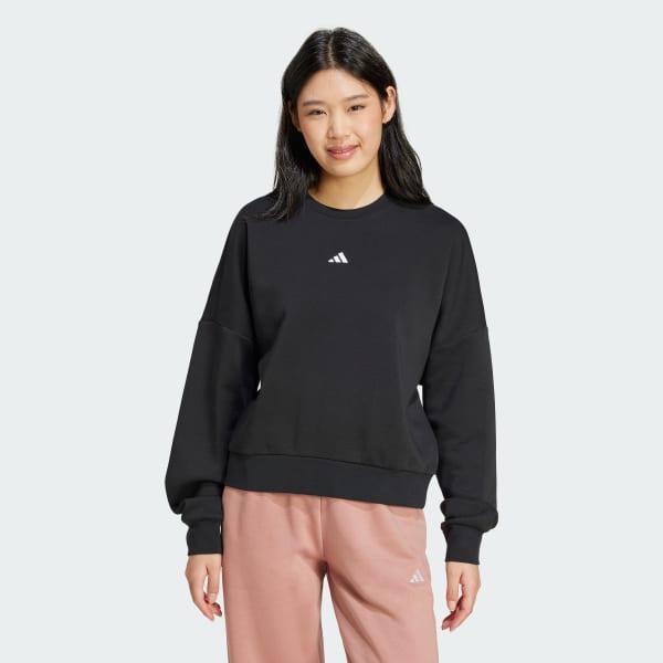 adidas Essentials Small Logo Feelcozy Sweatshirt Black 2XL Womens Product Image