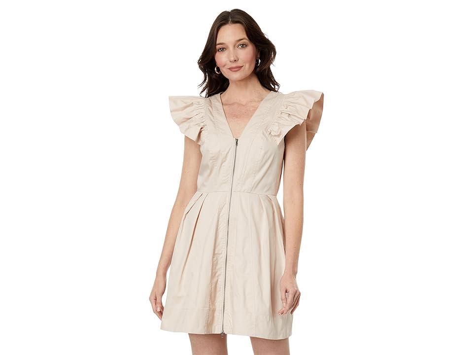 en saison Leighton Mini Dress (Stone Beige) Women's Clothing Product Image