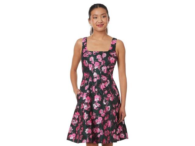 Lilly Pulitzer Leya Floral Jacquard Dres (Evergreen Hibis Kiss Jacquard) Women's Dress Product Image