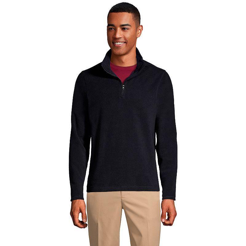 Lands End School Uniform Mens Lightweight Fleece Quarter Zip Pullover Jacket Product Image