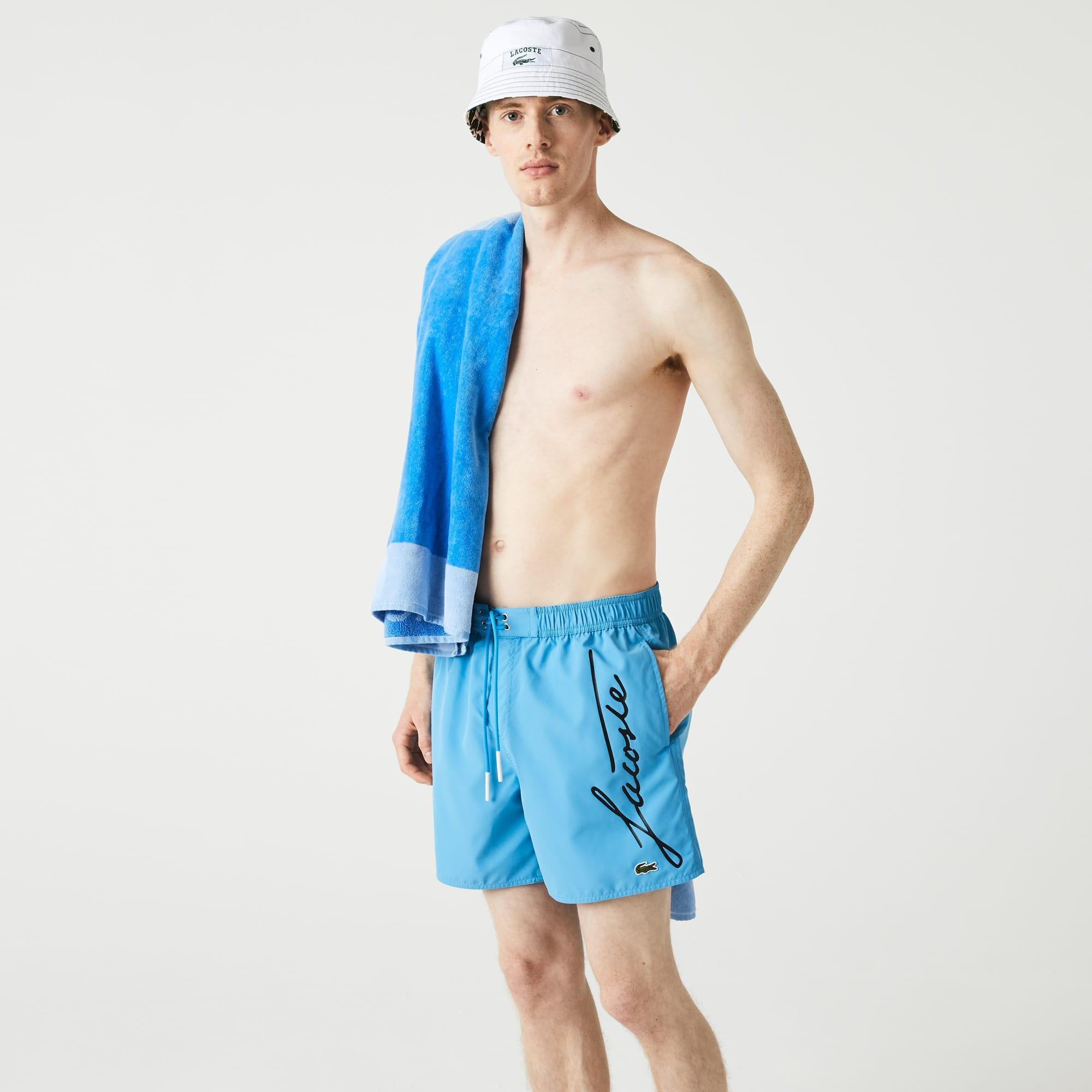 Men's Signature Print Light Swimming Trunks Product Image