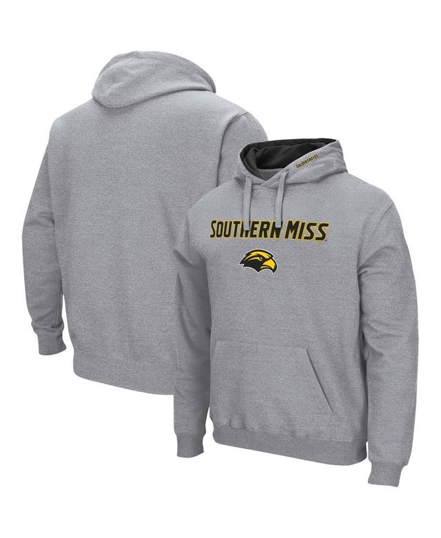 Mens Colosseum Heathered Gray Southern Miss Golden Eagles Arch and Logo Pullover Hoodie Product Image