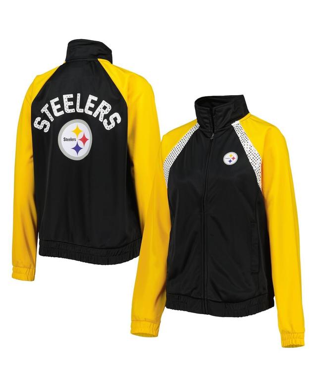 Womens G-iii 4Her by Carl Banks Black Pittsburgh Steelers Confetti Raglan Full-Zip Track Jacket - Black Product Image