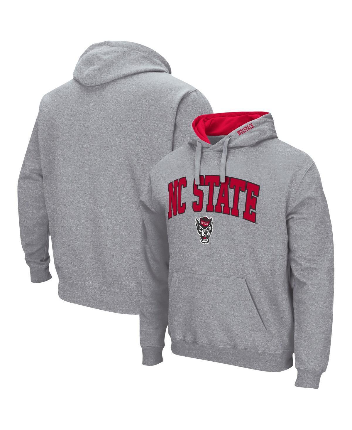 Mens Colosseum Heathered Gray NC State Wolfpack Arch & Logo 3.0 Pullover Hoodie Product Image