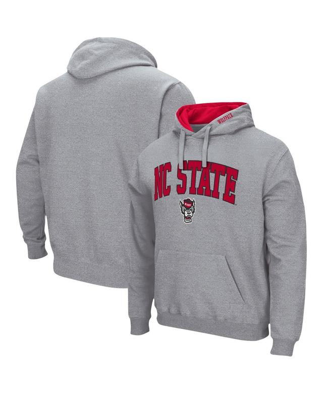 Mens Colosseum Heathered Gray UConn Huskies Arch & Logo 3.0 Pullover Hoodie Grey Product Image