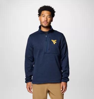 Columbia Men's Collegiate Sweater Weather Fleece Half Zip Pullover - West Virginia- Product Image