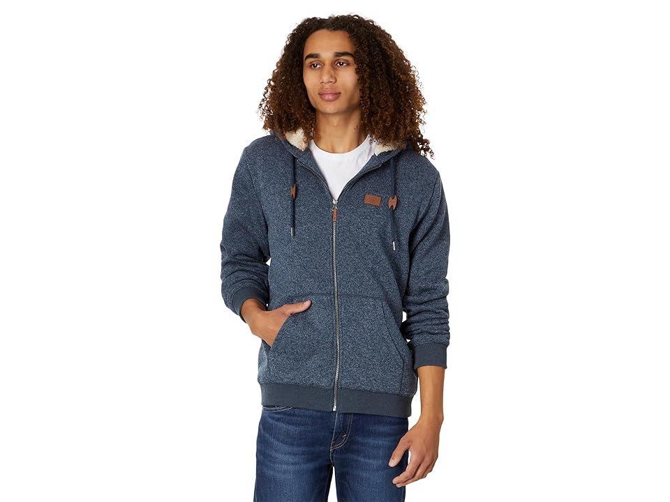 Quiksilver Keller Full Zip Sherpa Hoodie (Navy Blazer Heather) Men's Clothing Product Image