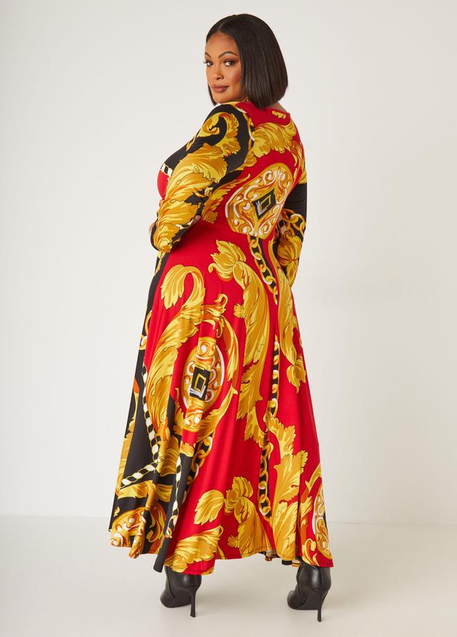 Status Print Faux Wrap Maxi Dress Product Image