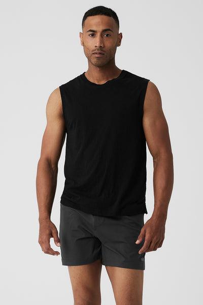 Sports Club Palms Muscle Tank - Black/Dark Grey Product Image