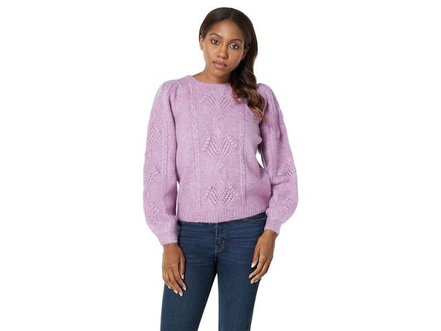 Hatley Blooming Cable Sweater (Faded Port) Women's Clothing Product Image