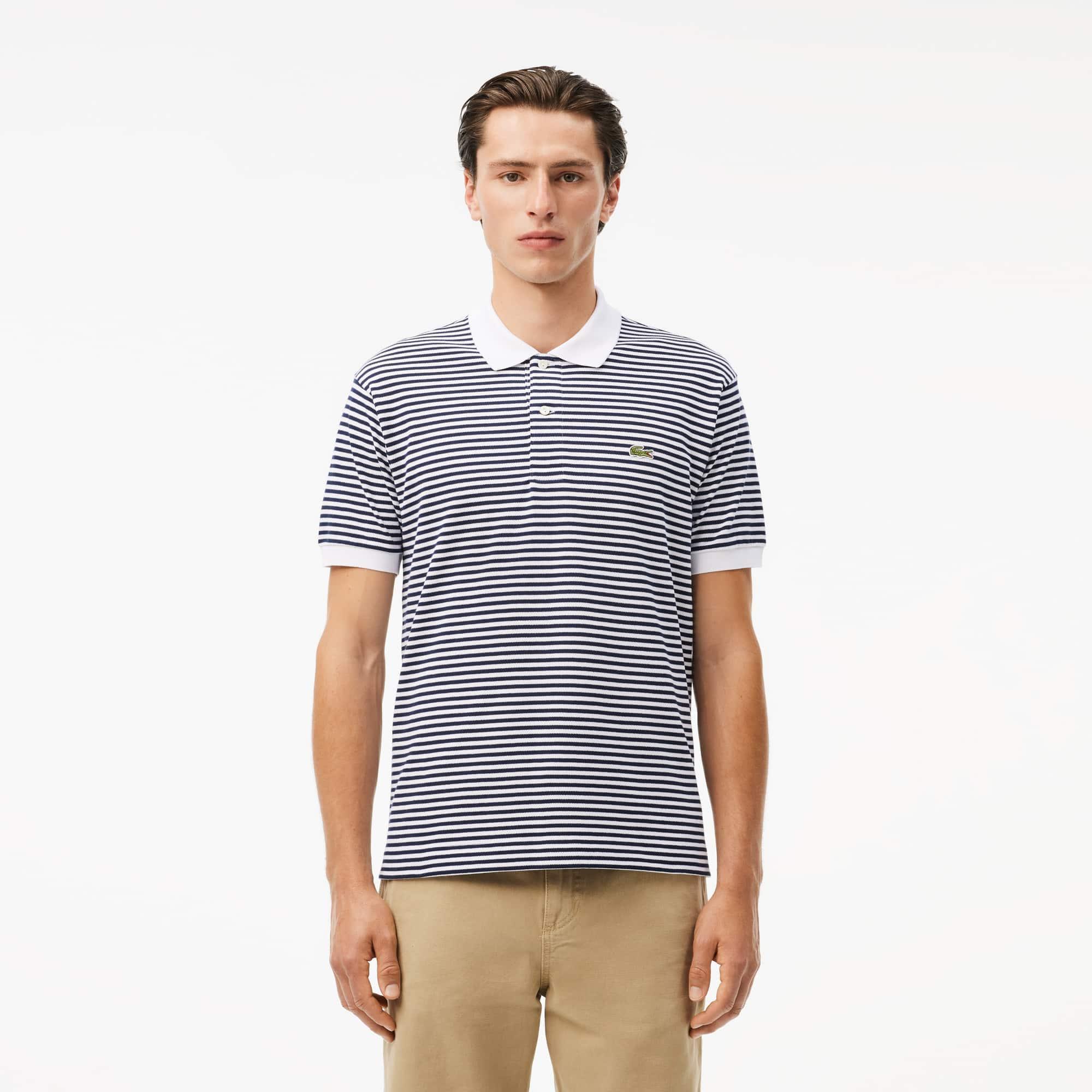 Classic Fit L.12.12 Striped Petit Piqué Polo Shirt Product Image