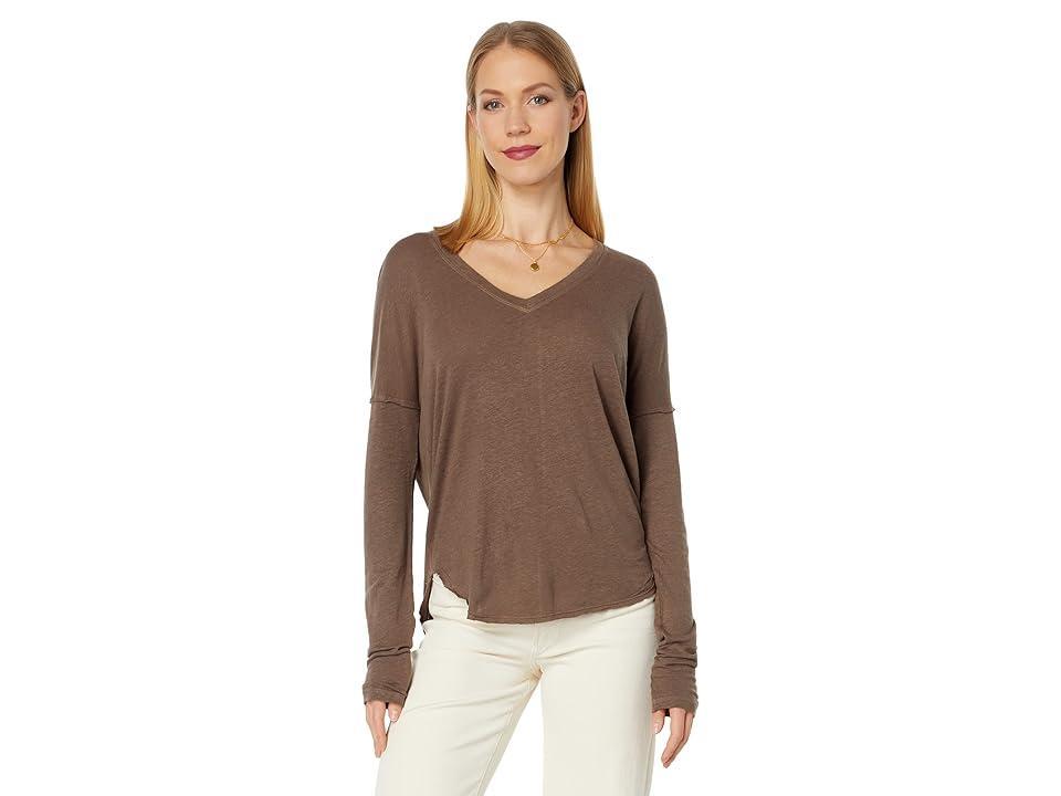 bobi Los Angeles Drop Sleeve V-Neck (Earth) Women's Clothing Product Image